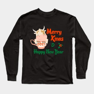 Merry Xmas and happy new year bull talisman Long Sleeve T-Shirt